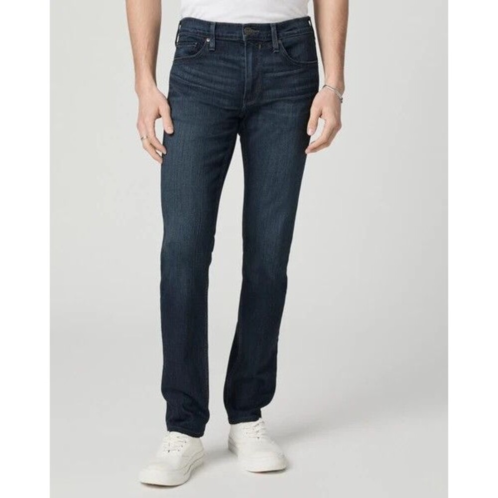 PAIGE Jeans Mens Size 40 Blue Dark Wash LENNOX Slim Fit in Rus $199